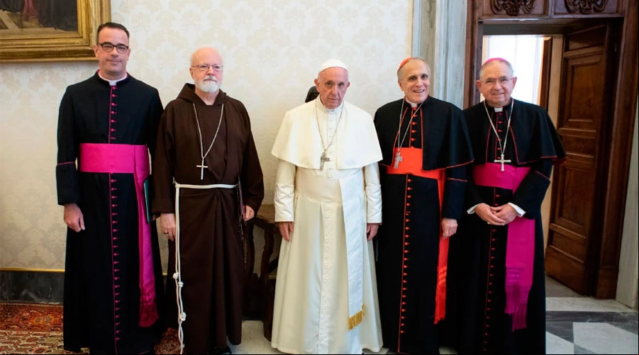 El Papa Francisco reunido este 13 de septiembre con las autoridades de la Conferencia de Obispos Catu00f3licos de Estados Unidos. Foto: Vatican Media / ACI Prensa.?w=200&h=150