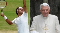 Roger Federer. Cru00e9dito: Squeaky Knees from Cornwall, UK (CC BY 2.0) / Benedicto XVI. Cru00e9dito: Vatican Media