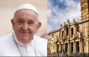 null Papa Francisco. Crédito: Ricardo Perna - Shutterstock / Basílica de Santa María la Mayor en Roma. Crédito: marcobriviophoto.com - Shutterstock