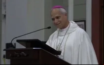 Mons. Robert Prevost, ahora Papa León XIV, en la Misa que presidió el 27 de junio de 2022 en Chiclayo (Perú), por la fiesta de San Josemaría, fundador del Opus Dei.