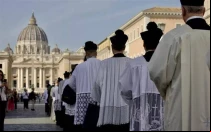 Participantes de la 13ª peregrinación Summorum Pontificum, el 26 de octubre de 2024 en la Ciudad del Vaticano.