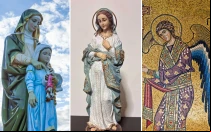 Escultura de Santa Ana, la Virgen de la Dulce Espera y el Arcángel Gabriel.